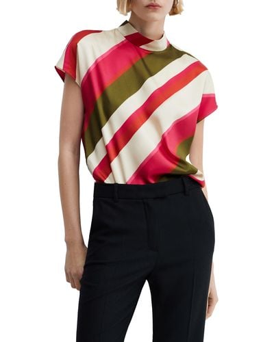 Mango Cherry Stripe Dolman Sleeve Top - Red