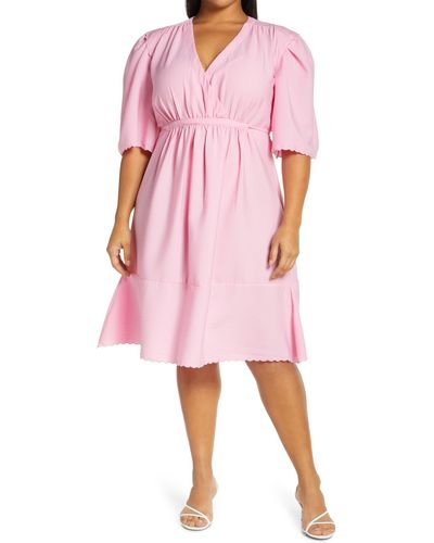 Vero Moda Elise Seersucker Wrap Dress - Pink