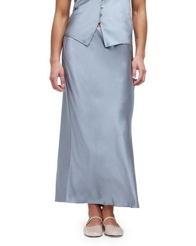 Madewell Satin Slip Skirt - Blue