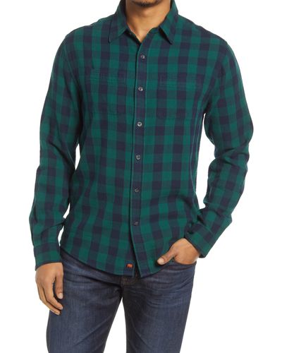 The Normal Brand Jackson Plaid Cotton Button-up Shirt - Green