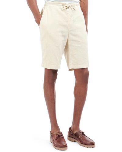 Barbour Linen & Cotton Blend Shorts - Natural