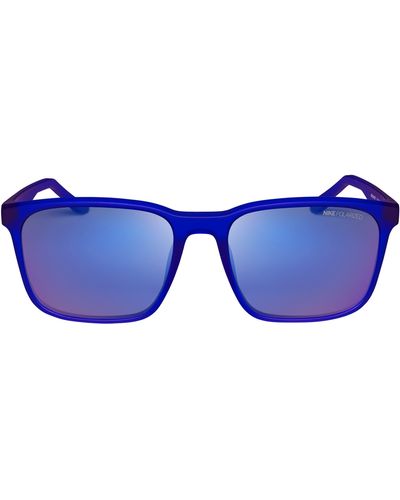 Nike Rave 57mm Polarized Square Sunglasses - Blue