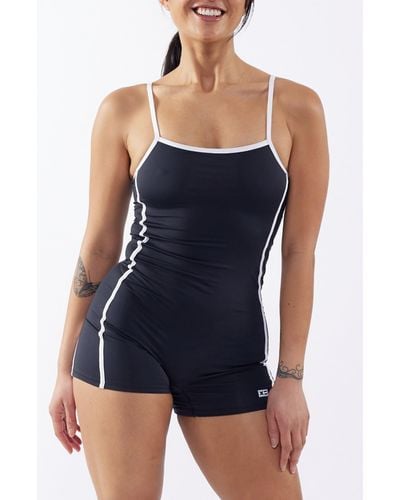 TOMBOYX 3.5-inch One-piece Rashguard Swimsuit - Blue