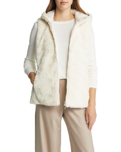 Gallery Faux Shearling Reversible Vest - White