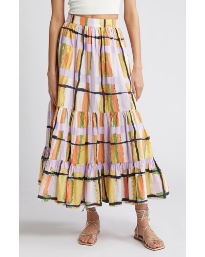 Cleobella Gayle Print Tiered Maxi Skirt - Multicolor