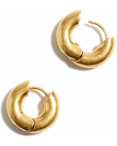 Madewell Chunky huggie Hoop Earrings - Metallic