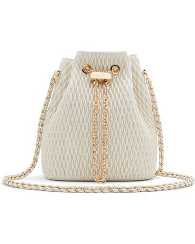 ALDO Natalya Quilted Faux Leather Bucket Bag - Natural