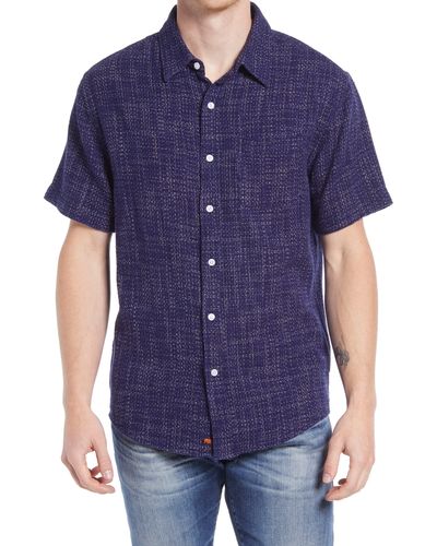 The Normal Brand Freshwater Short Sleeve Button-up Shirt - Blue