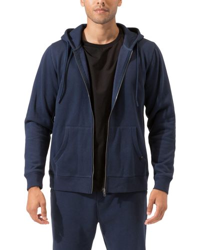 Threads For Thought Organic Cotton Blend Zip Hoodie - Blue