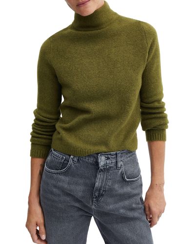 Mango Funnel Neck Sweater - Green