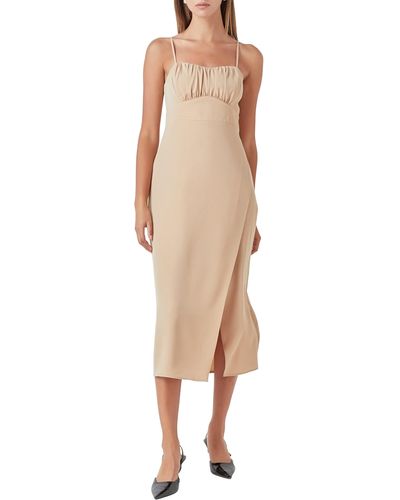 Endless Rose Ruched Bust Midi Dress - Natural
