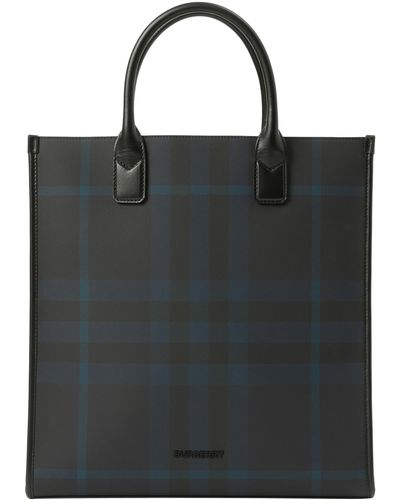 Burberry Denny Check Coated Canvas Tote - Black