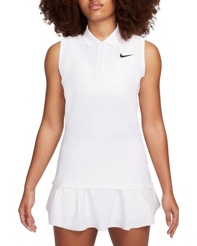 Nike Victory Dri-fit Sleeveless Golf Polo - White