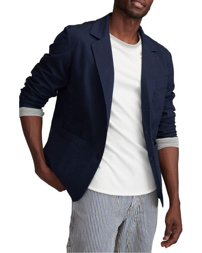Lucky Brand Washed Cotton Stretch Twill Sport Coat - Blue
