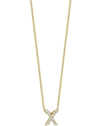 Bony Levy 18k Gold Pavé Diamond Initial Pendant Necklace - White