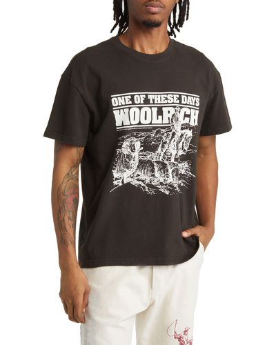 One Of These Days X Woolrich Cotton Graphic T-shirt - Black