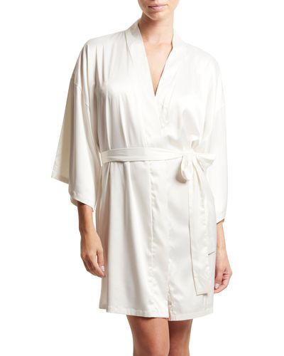 Hanky Panky Happily Ever After Satin Wrap Robe - White