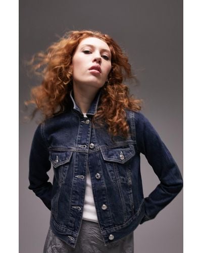 Topshop raspberry cheap denim jacket