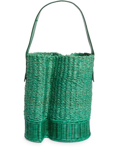 Sacai Small S-basket Woven Raffia - Green