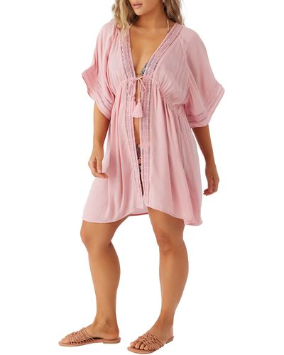 O'neill Sportswear Wilder Lace Trim Cover-up Dress - Pink