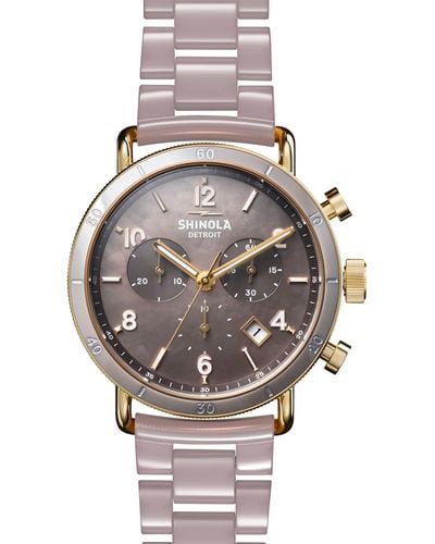 Shinola The Canfield Sport Chronograph Ceramic Bracelet Watch - Gray