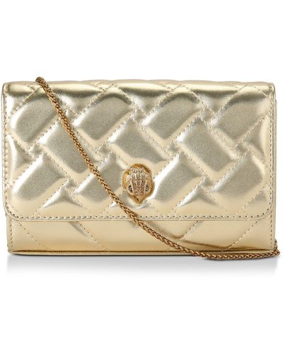 Kurt Geiger Extra Mini Kensington Quilted Leather Wallet On A Chain - Natural