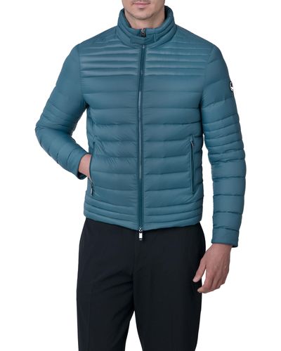 The Recycled Planet Company Emory Water Resistant Down Recycled Nylon Puffer Jacket - Blue