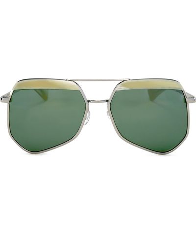 Grey Ant Hexcelled 59mm Aviator Sunglasses - Green