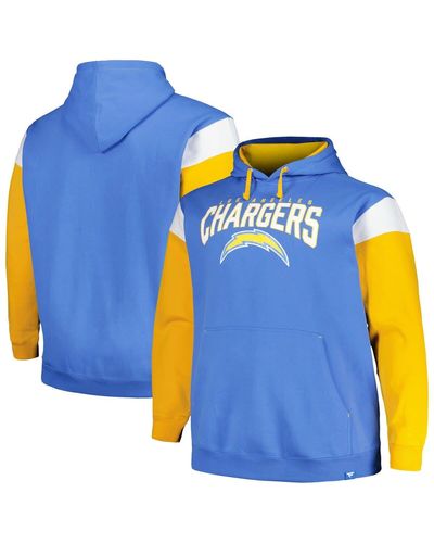 Men's Profile Blue Detroit Lions Big & Tall Trench Battle Pullover Hoodie