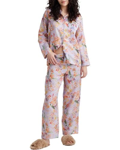 Papinelle Bailey Luxe Cotton & Silk Pajamas - Red