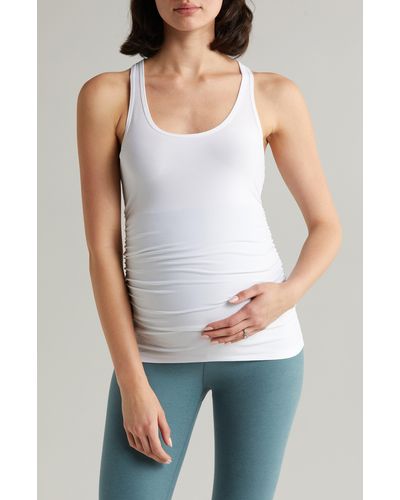 Beyond Yoga Racerback Maternity Tank - White