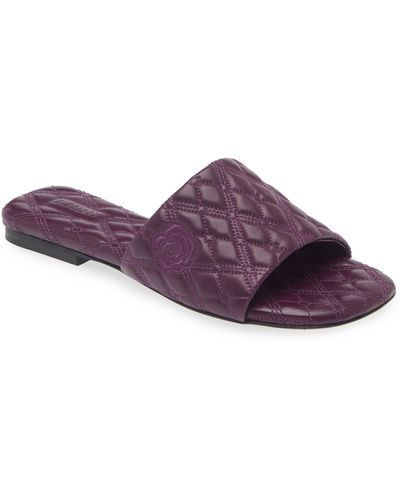 Burberry Quilted Slide Sandal - Purple
