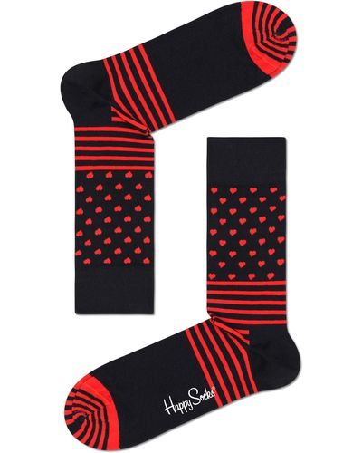 Happy Socks I Heart You Assorted 2-pack Cotton Blend Crew Socks Gift Box - Red