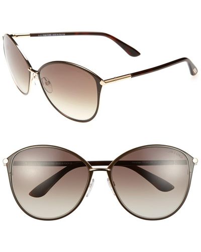 Tom Ford Penelope 59mm Gradient Cat Eye Sunglasses - Natural