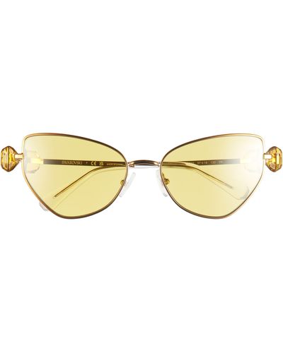Swarovski 57mm Irregular Butterfly Sunglasses - Yellow