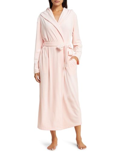 Nordstrom Velour Hooded Robe - Pink