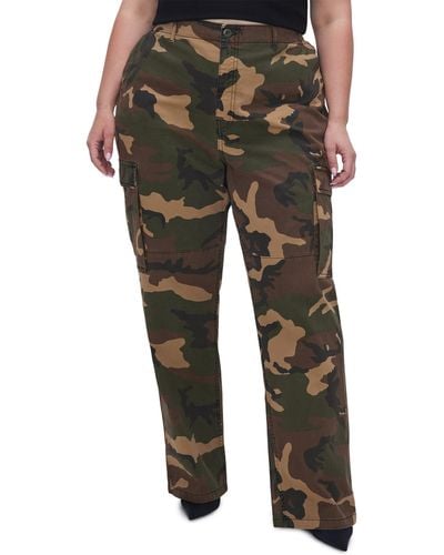 GOOD AMERICAN Uniform Camouflage Cargo Pants - Black