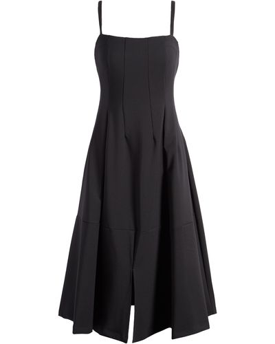 MELLODAY Seam Detail Midi Dress - Black