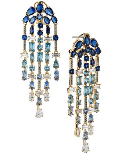 Nadri Rockstars Crystal Chandelier Earrings - Blue