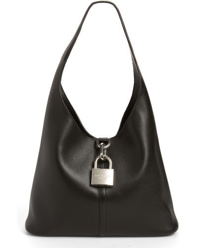 Balenciaga Medium Locker Leather North/south Hobo Bag - Black