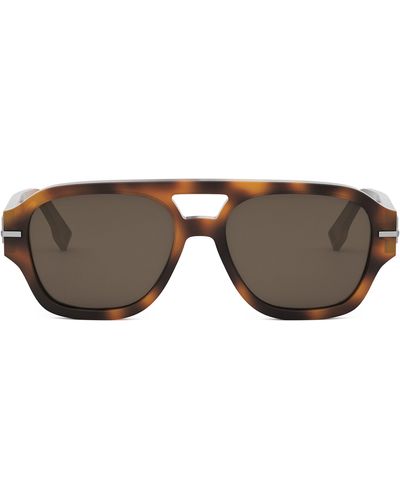 Fendi The Graphy 55mm Geometric Sunglasses - Brown