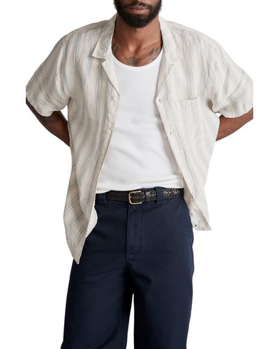 Madewell Easy Linen Short Sleeve Shirt - White