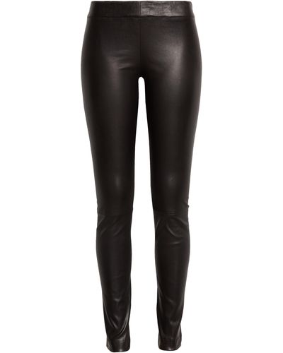 The Row Shiny Lambskin Leather leggings - Black