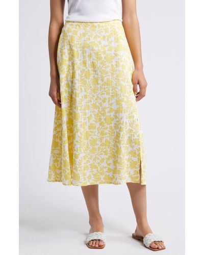 Caslon Caslon(r) Cotton Gauze Skirt - Yellow