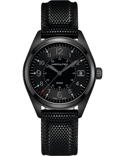 Hamilton Khaki Field Silicone Strap Watch - Black