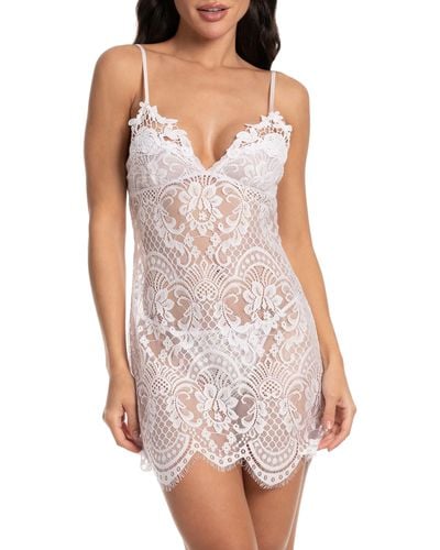 In Bloom Breathless Sheer Lace Chemise - White