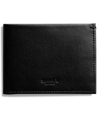 Shinola Slim Bifold Leather Wallet - Black
