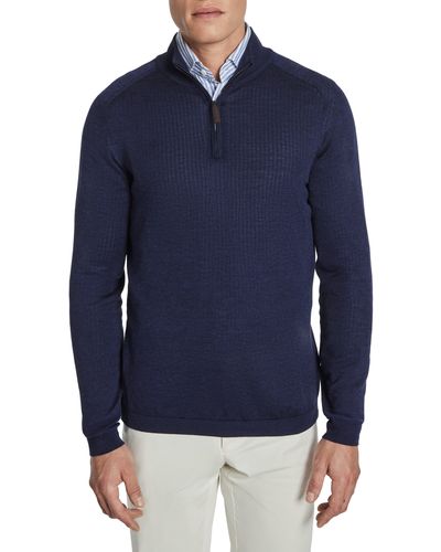 Jack Victor Braulio Quarter Zip Sweater - Blue
