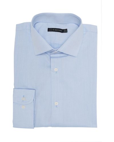 JB Britches Yarn-dyed Solid Dress Shirt In Blue/white At Nordstrom Rack