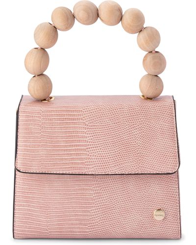 OLGA BERG Caylee Wooden Bead Handbag - Pink